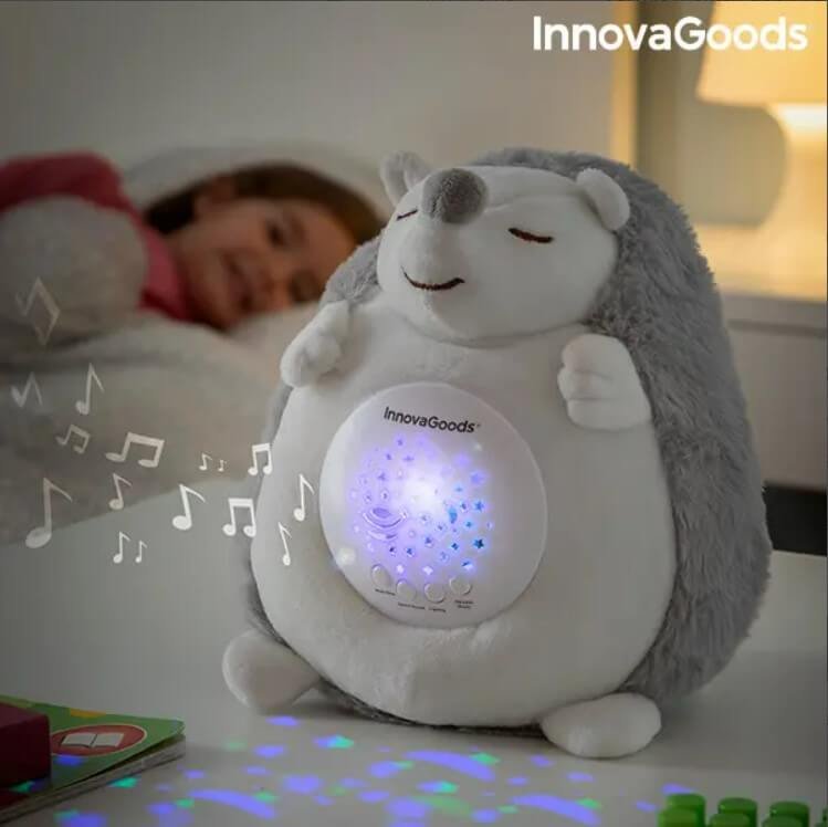 Pluche egel met projector