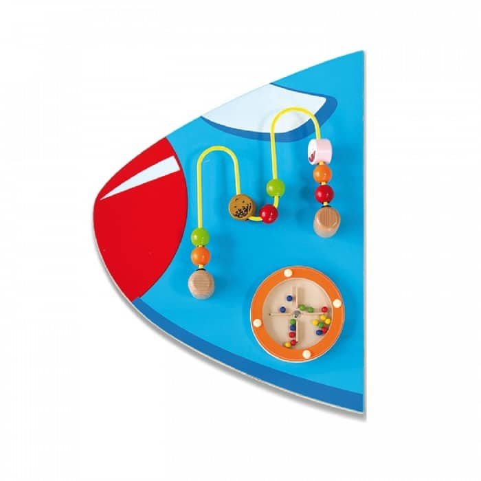 Houten Sensory wand Vliegtuig of rups