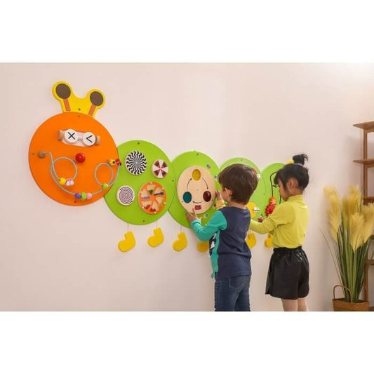 Houten Sensory wand Vliegtuig of rups