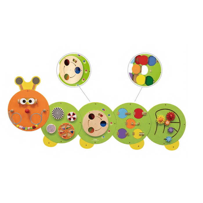 Houten Sensory wand Vliegtuig of rups